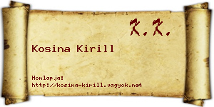 Kosina Kirill névjegykártya